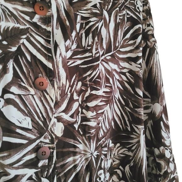 Vintage long Floral blouse tie front 3/4 sleeve women's plus size 24 MORE JAZZ - Picture 10 of 12